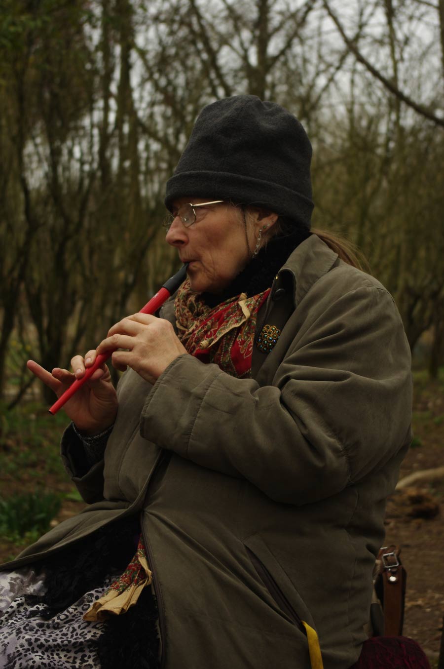 Ruth playing the whistle and storytelling
