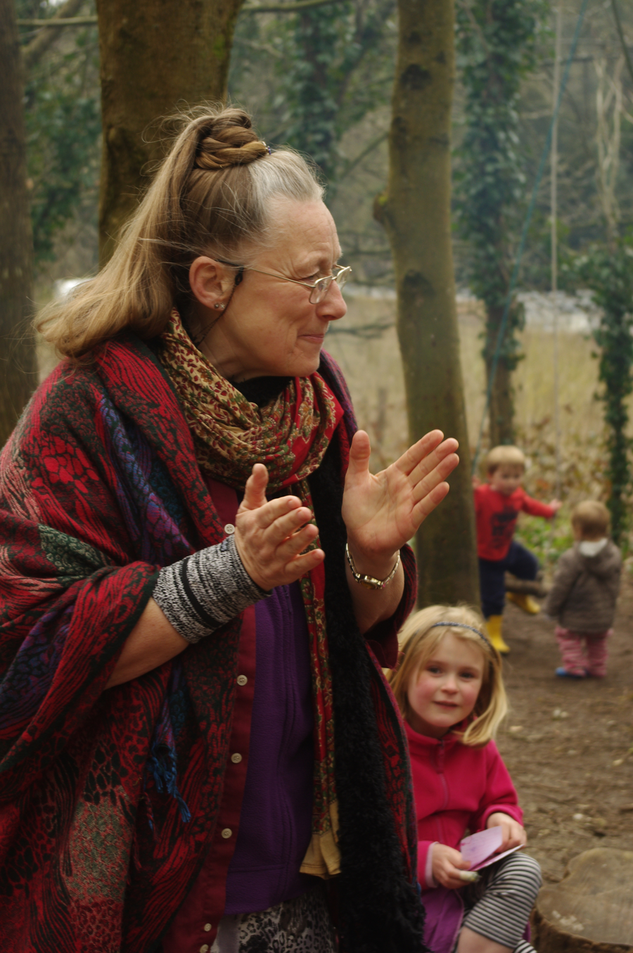 Ruth storytelling to group of children